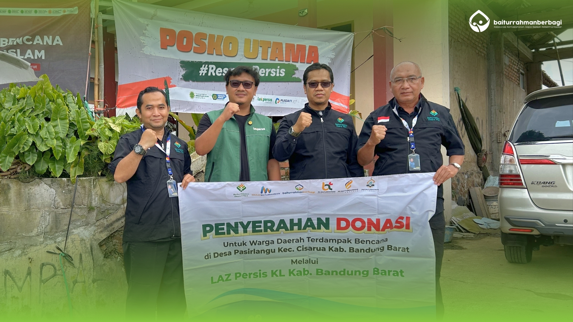 Baiturrahman Berbagi Salurkan Bantuan bagi Korban Longsor Pasirlangu, Cisarua, Bandung Barat